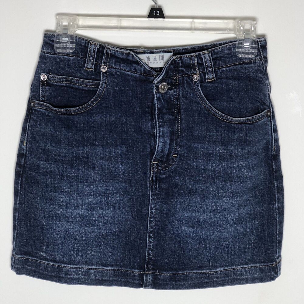 Free People We The Free Women's Sz 25 XS She's All That Denim Mini Skirt Dk Wash